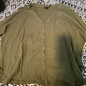 Long sleeve Green button down sweater
